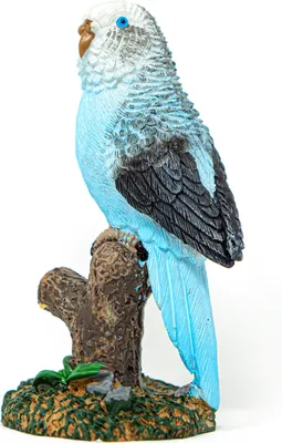 Produktbild von Poly Wellensittich blau H 9,5 cm