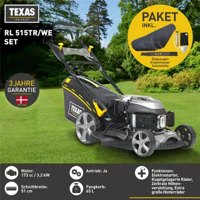 Produktbild von TEXAS Profi Benzin Rasenmäher 51cm E-Start 173cm³ RL 515TR/WE 4in1