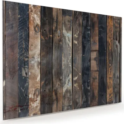 Produktbild von Glasbild 120x90cm in XXL für Wohnzimmer, Schlafzimmer Motiv Rustikale Holzplanken
