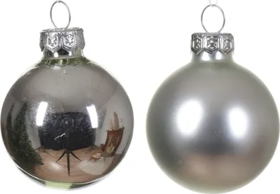 Produktbild von Weihnachtskugeln Glas 4cm 18 Stück - Silber