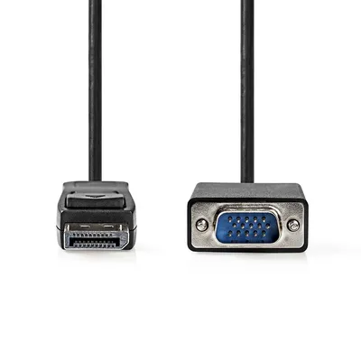 Produktbild von Nedis VGA-Kabel - DisplayPort Stecker - VGA Stecker - Vernickelt - Maximale Auflösung: 1080p - 2.00 m - Rund - PVC - Schwarz - Box