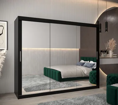 Obrázok produktu pre Skriňa s posuvnými dverami v šírke 250 cm TIMEA 3 - čierna