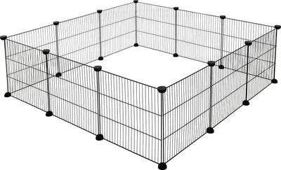 Productafbeelding van Vrijloopren voor konijnen en cavia's - 12 roosterelementen van 35 x 35 cm - uitbreidbaar