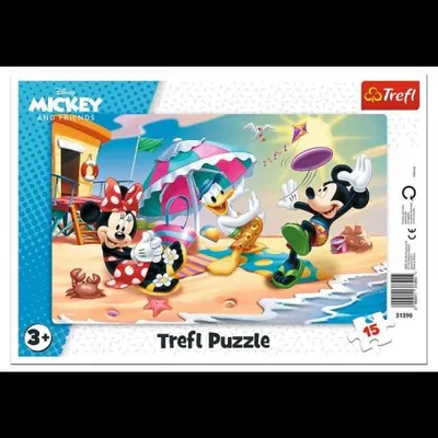 Produktbild von Trefl, Puzzle, Rahmenpuzzle mit Unterlage, 15 Teile, Strandspiele, für Kinder ab 3 Jahren, Farbig