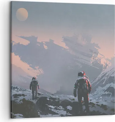 Produktbild von Bild auf Leinwand - Leinwandbild - Kosmos Planet - 50x50cm - Wand Bild - Wanddeko - Wandbilder - Leinwanddruck - Bilder - Kunstdruck - Wanddekoration - Leinwand bilder - Wandkunst - AC50x50-3906