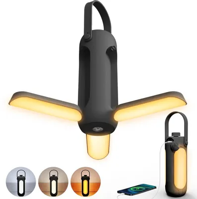 Produktbild von LED Campinglampe – Wiederaufladbar, 10000mAh, 3 Lichtmodi, Dimmbare Zeltlampe