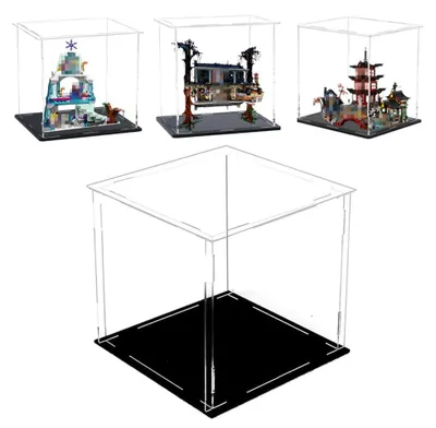 Produktbild von Omgoods – Transparente Acrylvitrine mit schwarzem Sockel