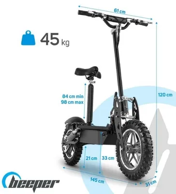 Image de Scooter électrique Cross - BEEPER FX1000 - 1000W - Batterie au plomb - 36V - Avec selle