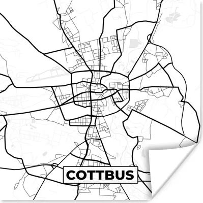 Produktbild von MuchoWow® Poster Cottbus - Karte - Stadtplan 100x100 cm - Babyzimmer