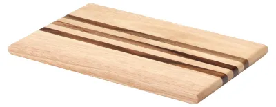 Image de Planche à découper CONTINENTA avec rayures en acacia 26 x 16,5 x 1,2 cm 3260 4017167326009 Lot avantageux – 2 pièces – avec 4 pailles en acier inoxydable