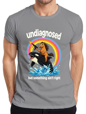 Obrázok produktu pre Tričko "Undiagnosed But Something Ain't Right Pferd Statement", sivé, veľkosť L