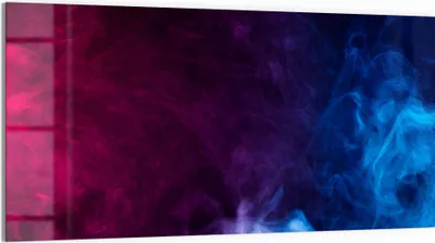 Produktbild von DEQORI Glasbild Echtglas 100x50 cm 'Bunter Farbdunst' Wandbild Bild modern Deko