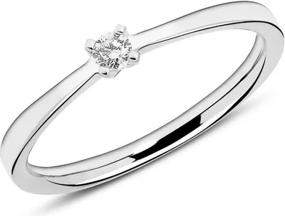 Produktbild von Solitärring 14K Weißgold Diamant (Größe: 58mm)