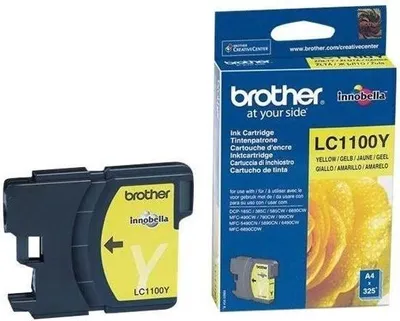Produktbild von Brother LC1100Y Tintenpatrone , Gelb , 325 Seiten , DCP-385C , DCP-585CW , DCP-6690CW , MFC-490C , MFC-790CW , MFC-795CW