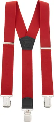 Produktbild von Breite Rote Y-Hosenträger 4 cm mit Lederdetails