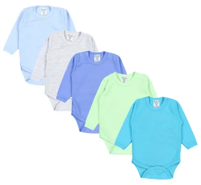 Produktbild von TupTam Jungen Baby Body Langarm Unifarben 5er Pack, Farbe: Farbenmix 2, Größe: 98