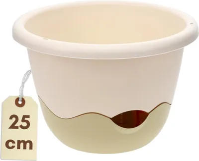 Produktbild von Blumentopf Hängend Blumenampel Außen Hängend Hängetopf Für Pflanzen Hängepflanzen Topf Hängeampel Hängender Blumentopf Mit Kette Wasserspeicher 25 Elfenbein