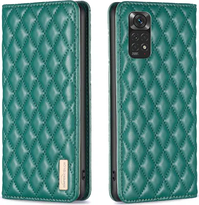 Produktbild von Redmi Note 11 4G Hülle, Elegant Bookstyle Flip Leder Kartenfächer Schutzhülle mit Ständer für Xiaomi Redmi Note 11 4G / Note11S Grün