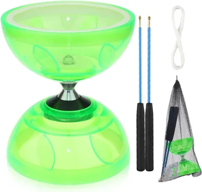Productafbeelding van Diabolo met kogellagers - Drievoudige opbergset - Kogellagerset van reservetouw 10 m en stang - Volwassenen en kinderen