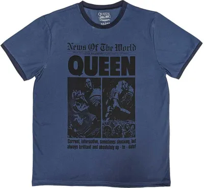 Produktbild von Queen - "News Of The World 40th Front Page" T-Shirt für Herren/Damen Uni RO10300 (XXL) (Jeansblau)