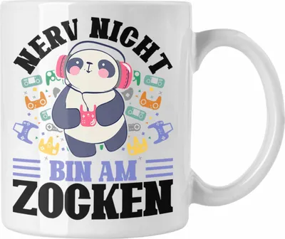 Produktbild von Trendation - Zocker Tasse Geschenk Nerv Nicht Bin Am Zocken Gamer Geschenkidee Lustiger Spruch Gaming (Weiß)