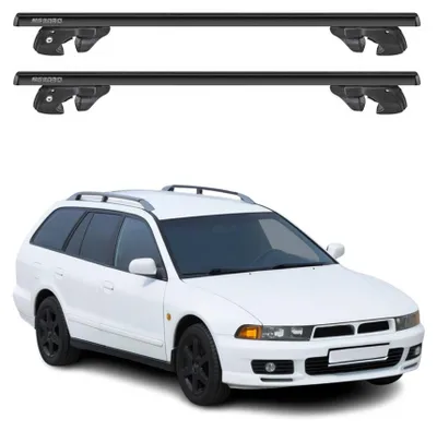 Produktbild von Dachträger Grundtäger für Mitsubishi Galant Kombi 1996-2006 Alu Schwarz 2tlg