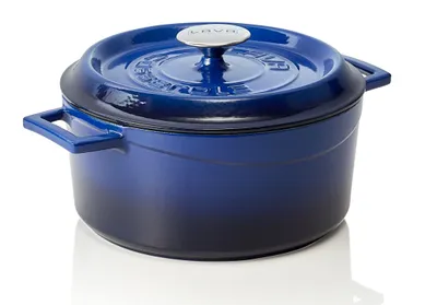 Produktbild von LAVA Kochtopf mit Deckel aus emailliertem Gusseisen Blau mit 4,5 Liter