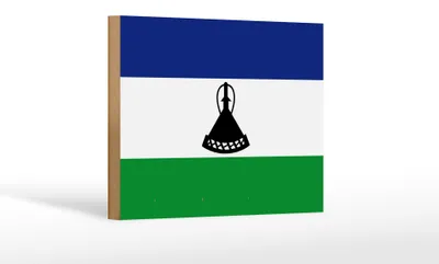 Produktbild von Holzschild Flagge Lesothos 18x12 cm Flag of Lesotho Dekoration