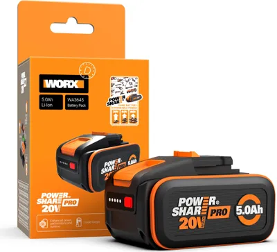 Produktbild von WORX WA3645 PowerShare Pro Akku 20V - 5,0 Ah mit innovativer Technologie