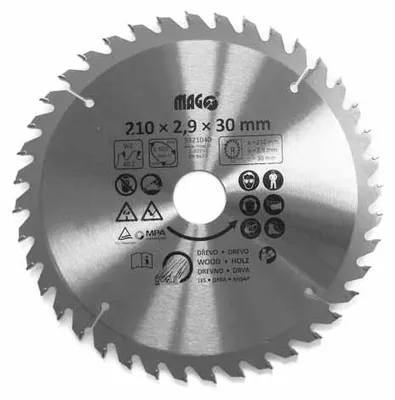 Obrázek produktu pro Pilový kotouč 210x2,9x30mm/40 zubů - střídavě šikmé