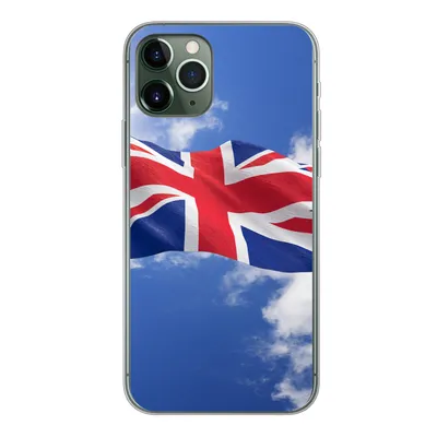 Produktbild von MuchoWow® Handyhülle Schutzhülle Hülle für iPhone 11 Pro Die Flagge des Vereinigten Königreichs weht am Himmel Silikon Softcase Handy Hülle - Handy