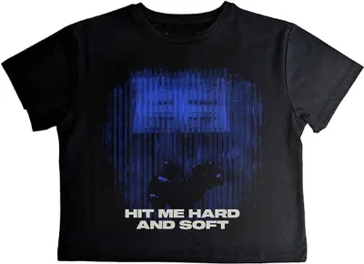 Obrázek produktu pro Billie Eilish - Krátký top "Hit Me Hard And Soft" pro ženy RO12629 (XL) (Black/Blue)