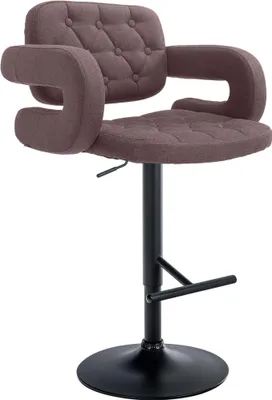 Produktbild von CLP Barhocker Dublin Stoff höhenverstellbar und drehbar braun Gestell Farbe schwarz