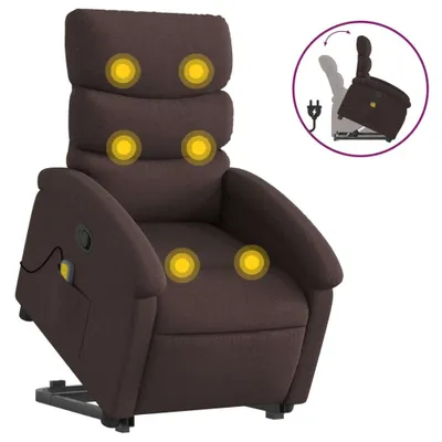 Produktbild von Massagesessel mit Aufstehhilfe Dunkelbraun Stoff