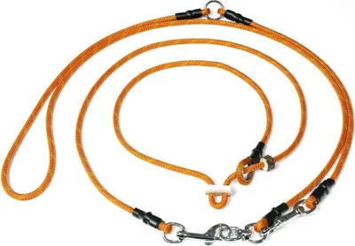 Produktbild von Mystique Hunting Profi Umhängeleine 6mm mit Zugbegrenzung L 325cm orange/rot