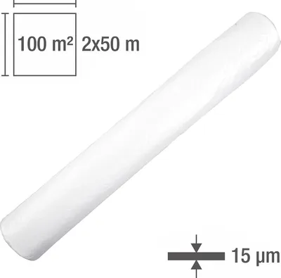 Produktbild von Kestek LDPE Abdeckfolie Malerfolie Schutzfolie Abdeckplane transparent 2x50m 15µm