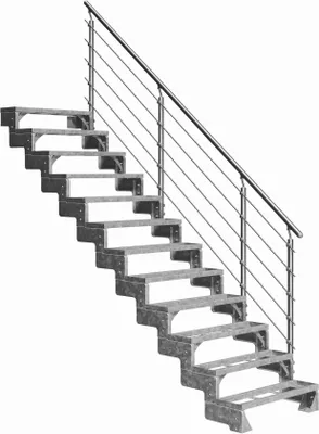 Produktbild von Dolle Außentreppe Gardentop 252-308cm Geschosshöhe mit Einlegerahmen 13 Stufen 100cm breit mit Prova-Geländer