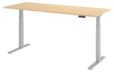 Produktbild von bümö Schreibtisch elektrisch XDKB - Nachbildung Ahorn, Gestell: Silber, Größe: 200 x 80 cm