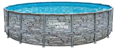 Obrázok produktu pre Summer Waves Elite Frame Pool Okrúhly nadzemný bazén kompletný set kamenný vzhľad Ø 549x132 cm
