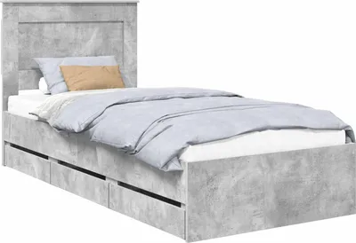 Productafbeelding van vidaXL Bedframe met lades, betonkleur, 75 x 190 cm, constructiehout