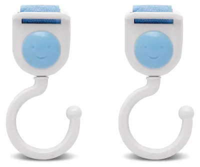 Produktbild von 2er-Set - Kinderwagenhaken - Einkaufshaken mit Klettverschluss - Blau