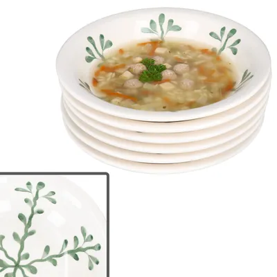 Zdjęcie produktu dla 6x zielone talerze do zupy 400ml głębokie talerze sałatka makaron deser Boże Narodzenie