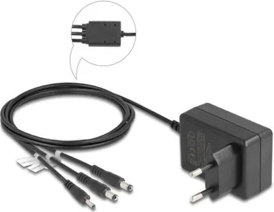 Produktbild von Delock Externes Netzteil DC 3,5 x 1,35 mm, DC 5,5 x 2,1 mm, DC 5,5 x 2,5 mm 5,0 V / 2,0 A / 10,0 W