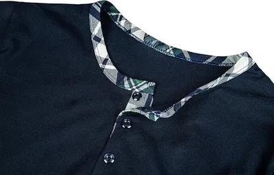Produktbild von Herren Schlafanzug Baumwolle zweiteilig Langarm mit karierter Pyjamahose L