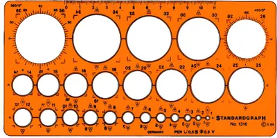 Produktbild von Standardgraph Kreisschablone, 25 Kreise Durchmesser 1-36 mm