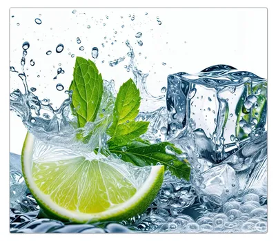 Produktbild von Spritzschutz Herdabdeckplatte Schneidebrett aus Glas Limettenspritzer 1-Teilig (60x52cm)