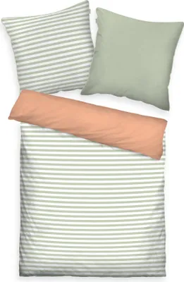 Produktbild von Tom Tailor Wendebettwäsche lindgrün 1x 135x200 cm + 1x 80x80 cm Größe: 80 x 80 cm + 135 x 200 cm
