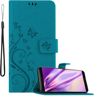 Obrázek produktu pro Cadorabo pouzdro pro Huawei MATE 10 / NOVA 2i Protective Cover in Blue Ochranný kryt Pouzdro na mobil Flowers Flower