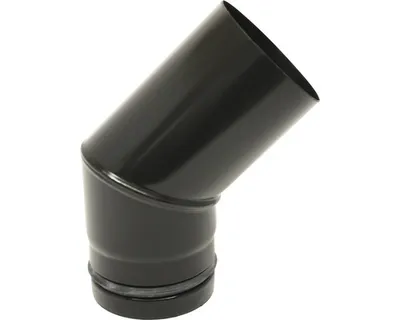 Produktbild von Pellet-Ofenrohr-Bogen Ø100 mm 45° ohne Tür schwarz