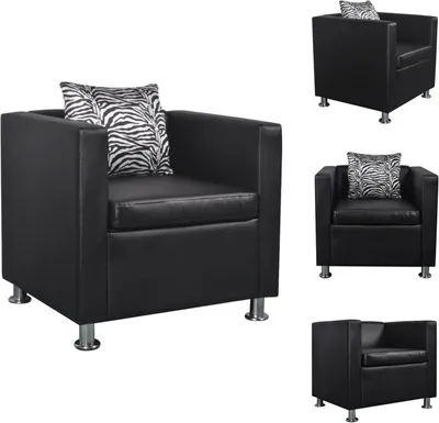 Zdjęcie produktu dla vidaXL Fotel czarny imitacja skóry  - Fotel